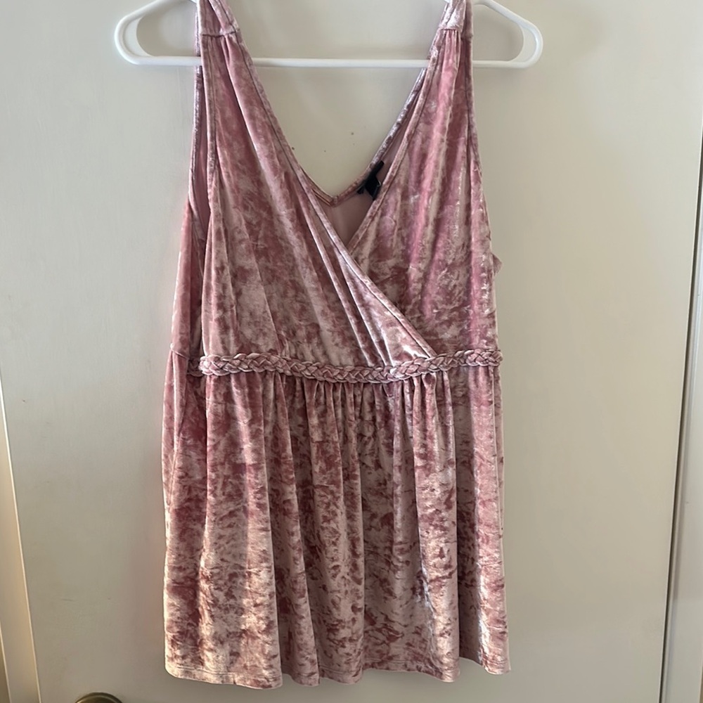 Torrid Blush Velvet Wrap Tank Top